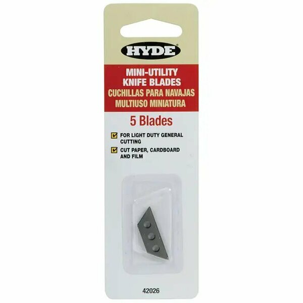 Hyde Replacement Mini Top Slide Utility Blades, PK 5 42026